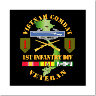 Vietnam Combat Infantry Veteran w 1st Inf Div SSI V1 Posters and Art